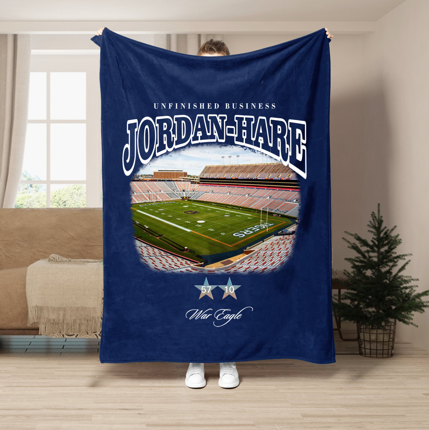 Unfinished Business Blanket-Jordan-Hare Stadium