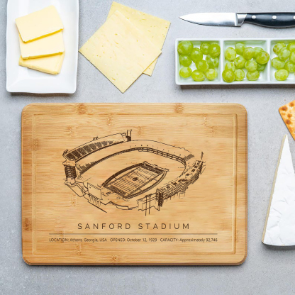 Sanford Stadium Laser Engraved Chopping Board.