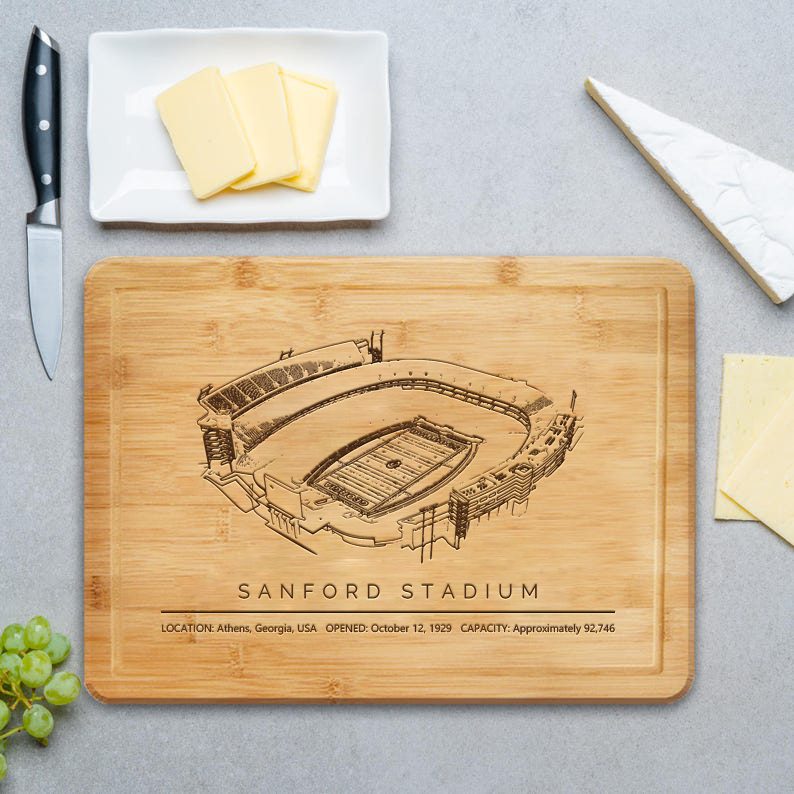 Sanford Stadium Laser Engraved Chopping Board.