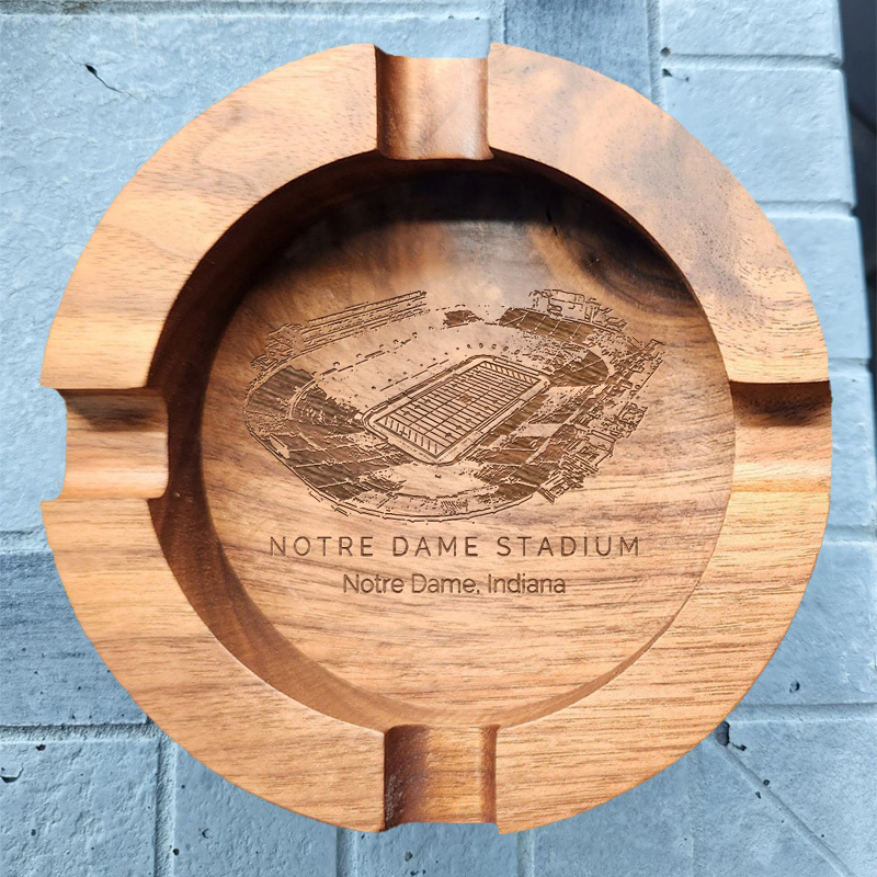 Notre Dame Stadium Walnut Cigar Ash Tray