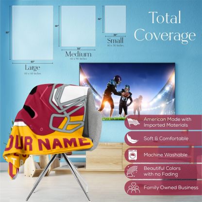 Personalized University Football Throw Blanket for Football Fans