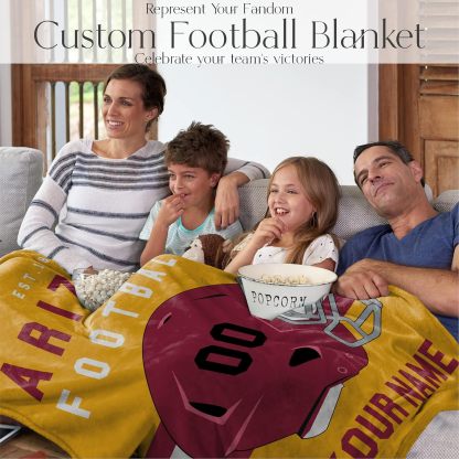 Personalized University Football Throw Blanket for Football Fans