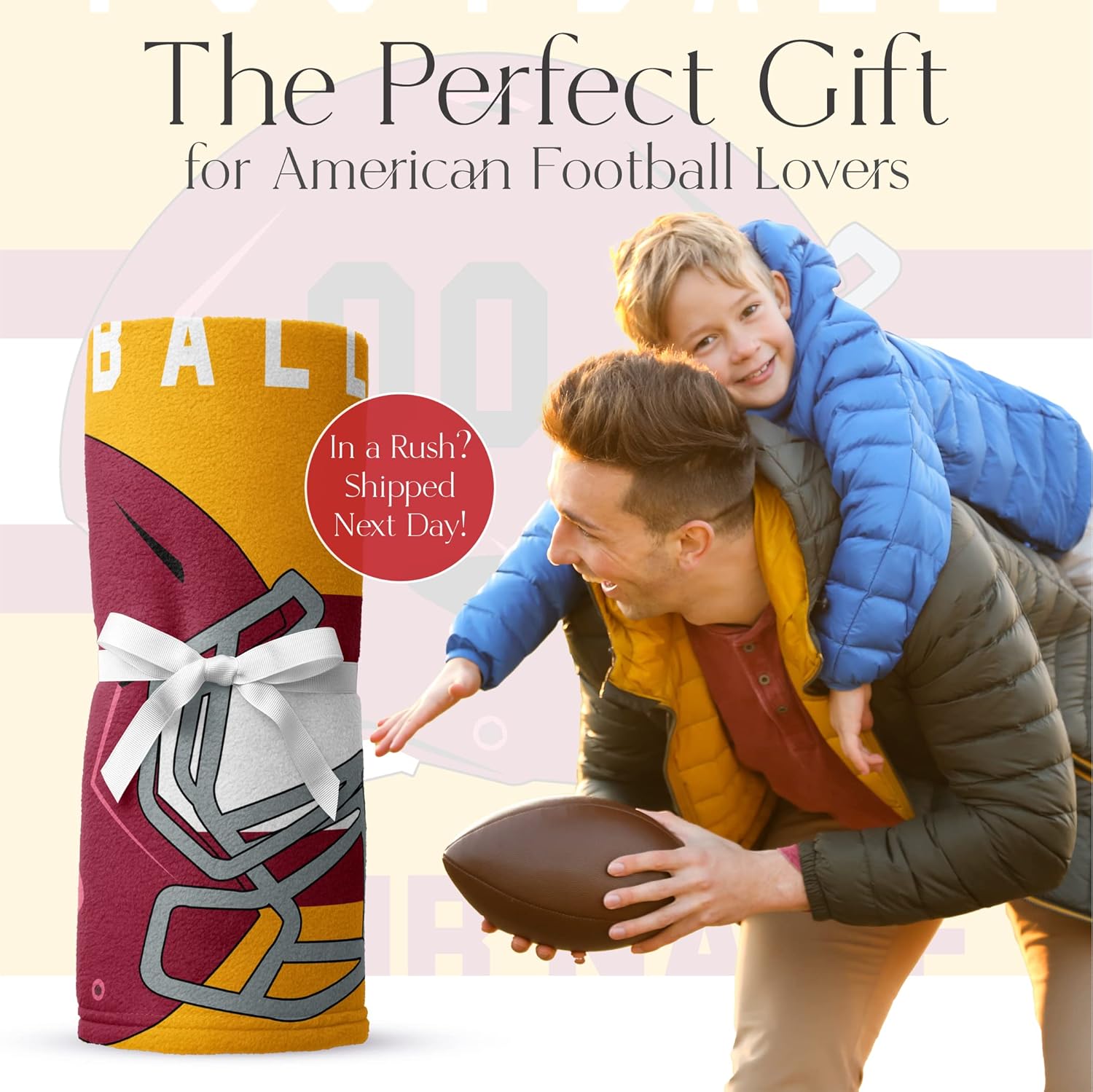 Personalized University Football Throw Blanket for Football Fans