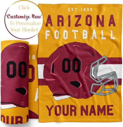 Personalized University Football Throw Blanket for Football Fans
