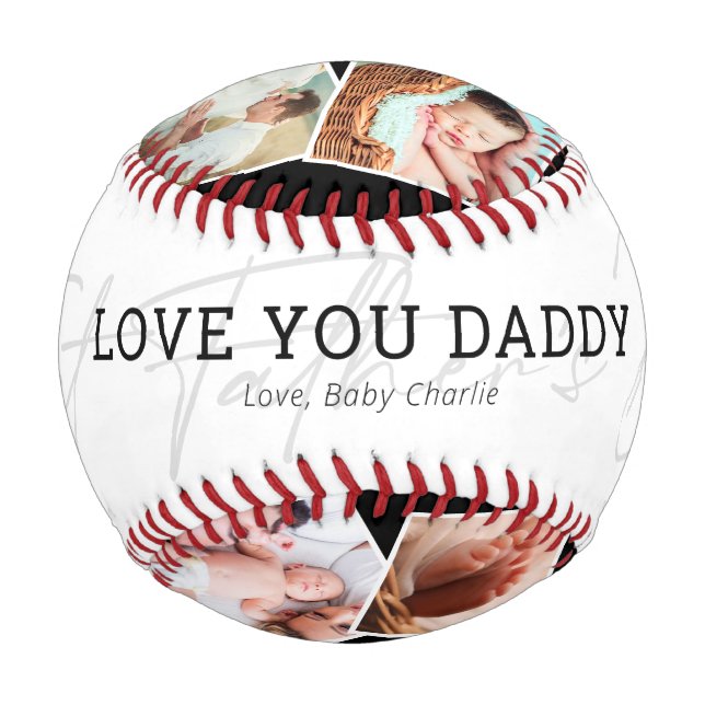 First Father's Day Daddy Photo Baseball