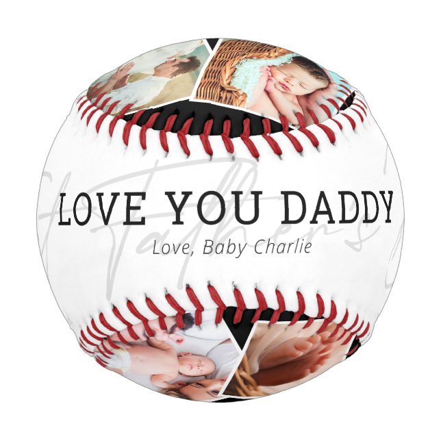 First Father's Day Daddy Photo Baseball