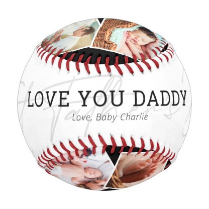 First Father's Day Daddy Photo Baseball
