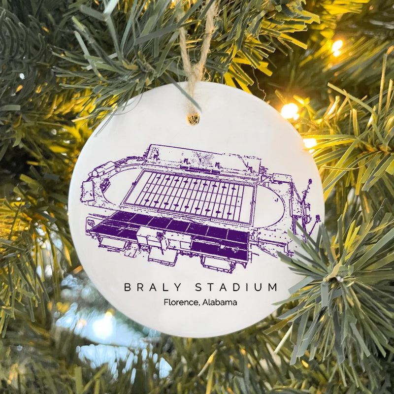Braly Stadium College Football Ceramic Christmas Ornament