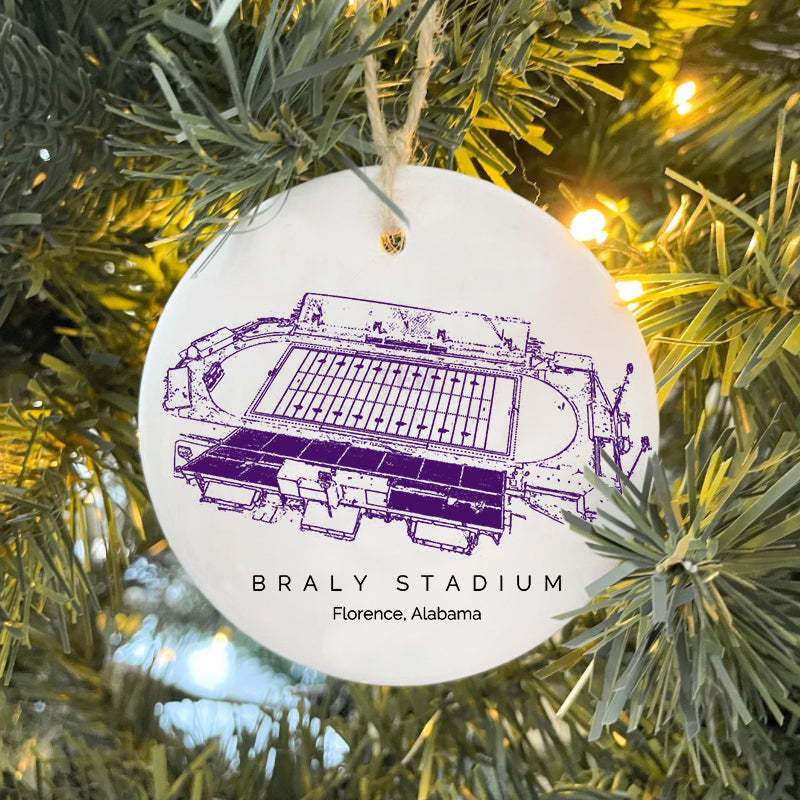Braly Stadium College Football Ceramic Christmas Ornament