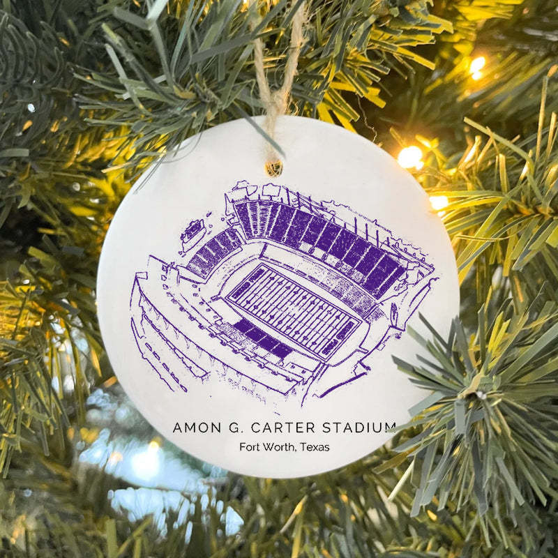 Amon G. Carter Stadium College Football Ceramic Christmas Ornament