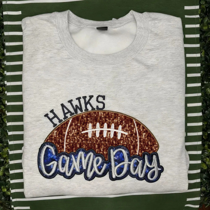 Personalized Football Sweatshirt With Side Bows Football Mom Game Day Sweatshirt