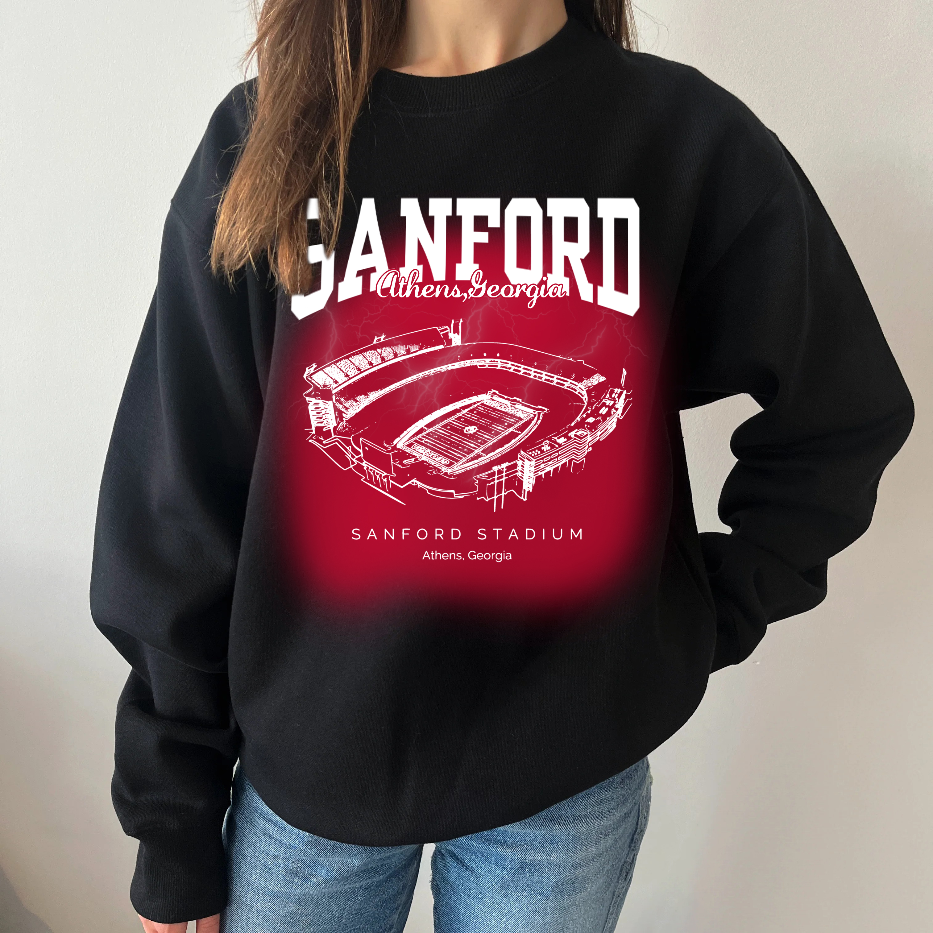 Retro Sanford Stadium - Georgia Bulldogs football Printing Unisex Crewneck Sweatshirt