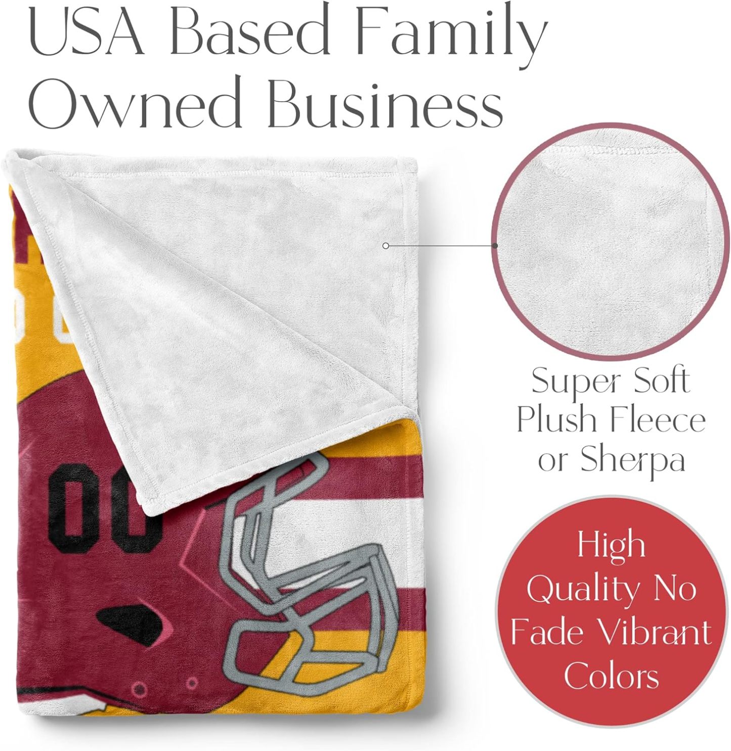 Personalized University Football Throw Blanket for Football Fans