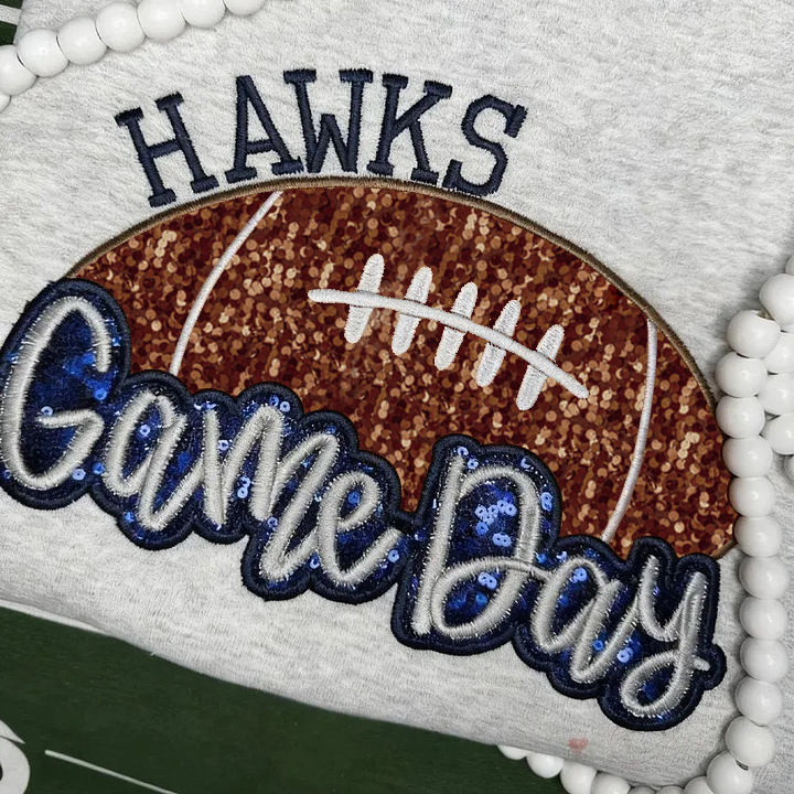 Personalized Football Sweatshirt With Side Bows Football Mom Game Day Sweatshirt