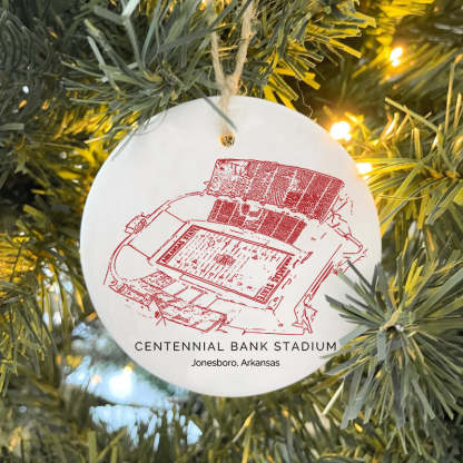 Centennial Bank Stadium College Football Ceramic Christmas Ornament