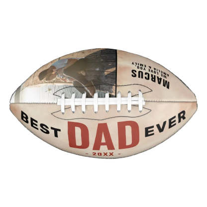 Best Dad Ever Watercolor Father`s Day Photo Football