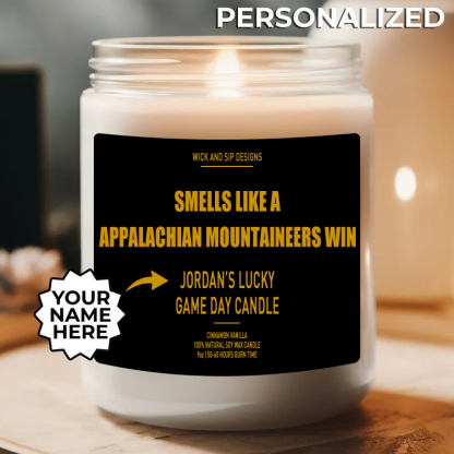 Personalized Smells Like A Appalachian State Mountaineers Win Candle, 