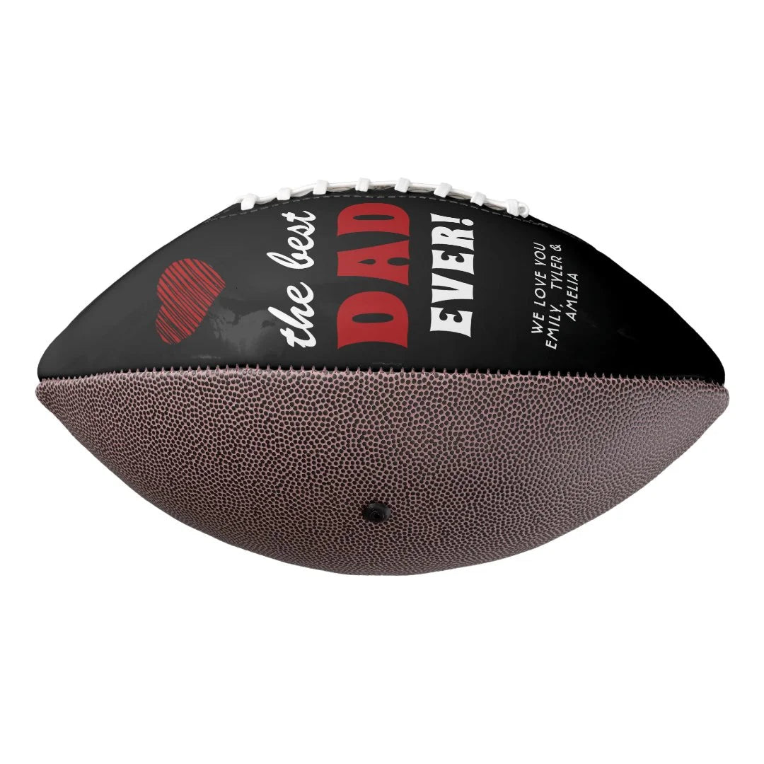 Best Dad Ever Red Heart Father`s Day 2 Photo Football