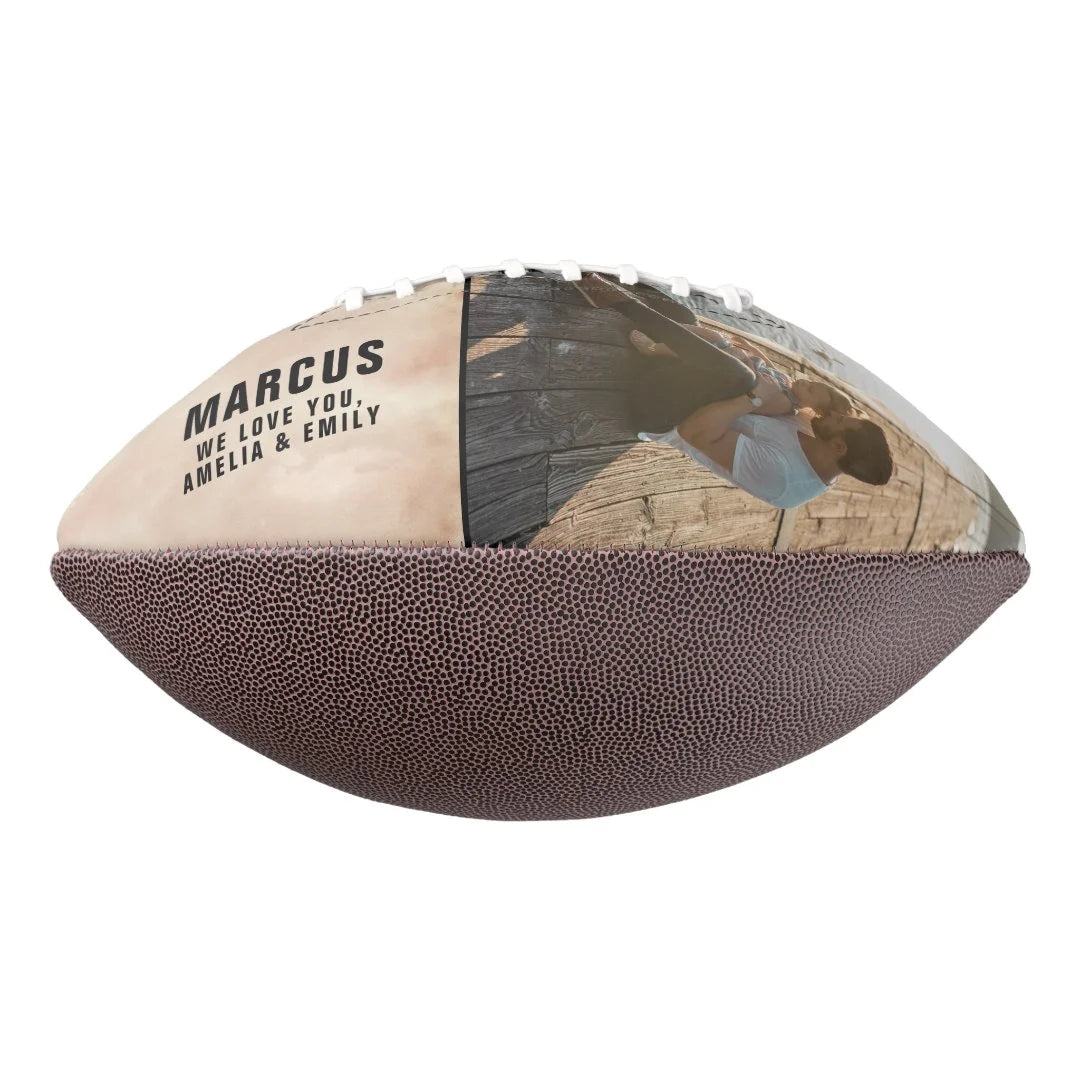 Best Dad Ever Watercolor Father`s Day Photo Football