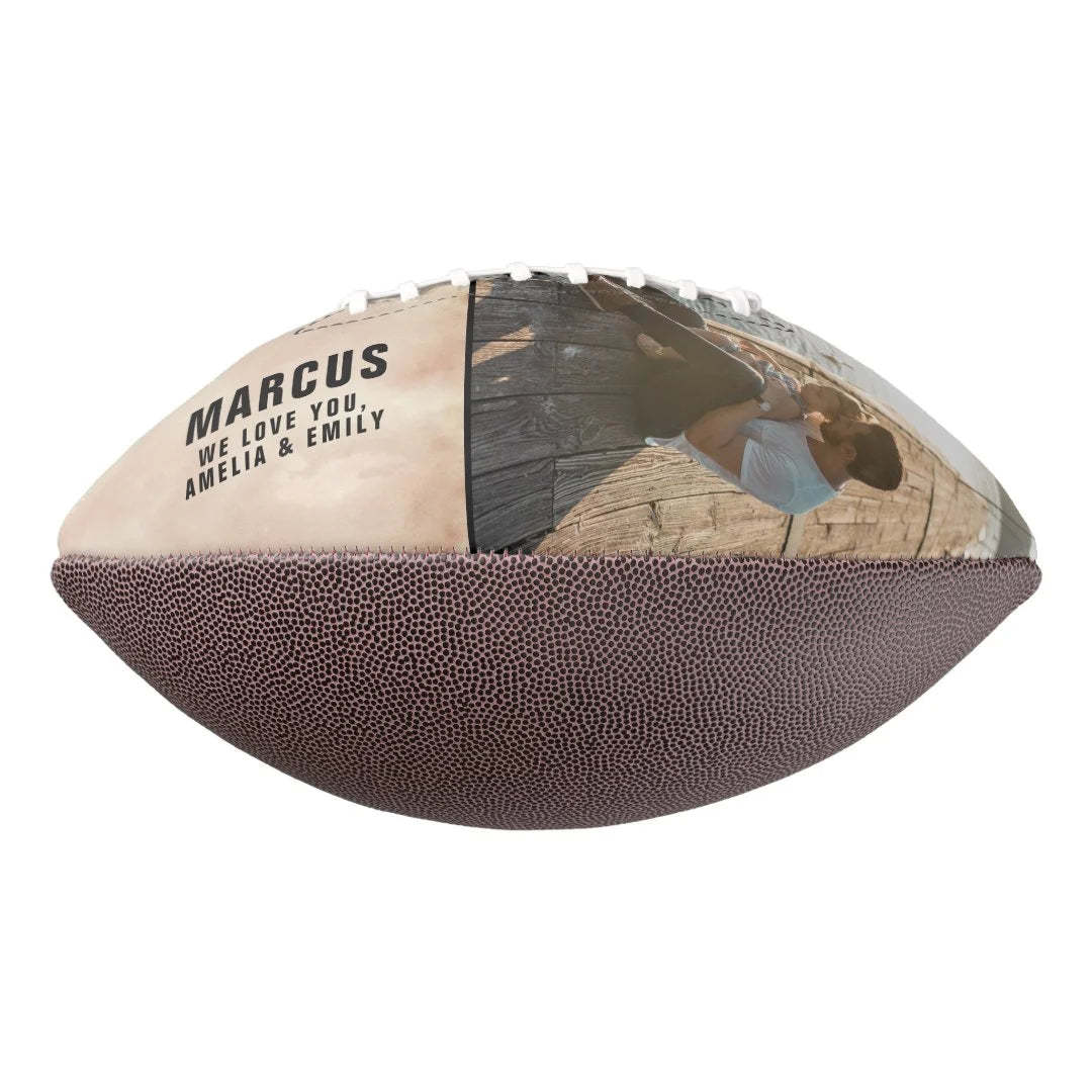 Best Dad Ever Watercolor Father`s Day Photo Football