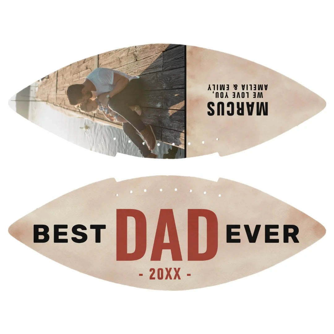 Best Dad Ever Watercolor Father`s Day Photo Football