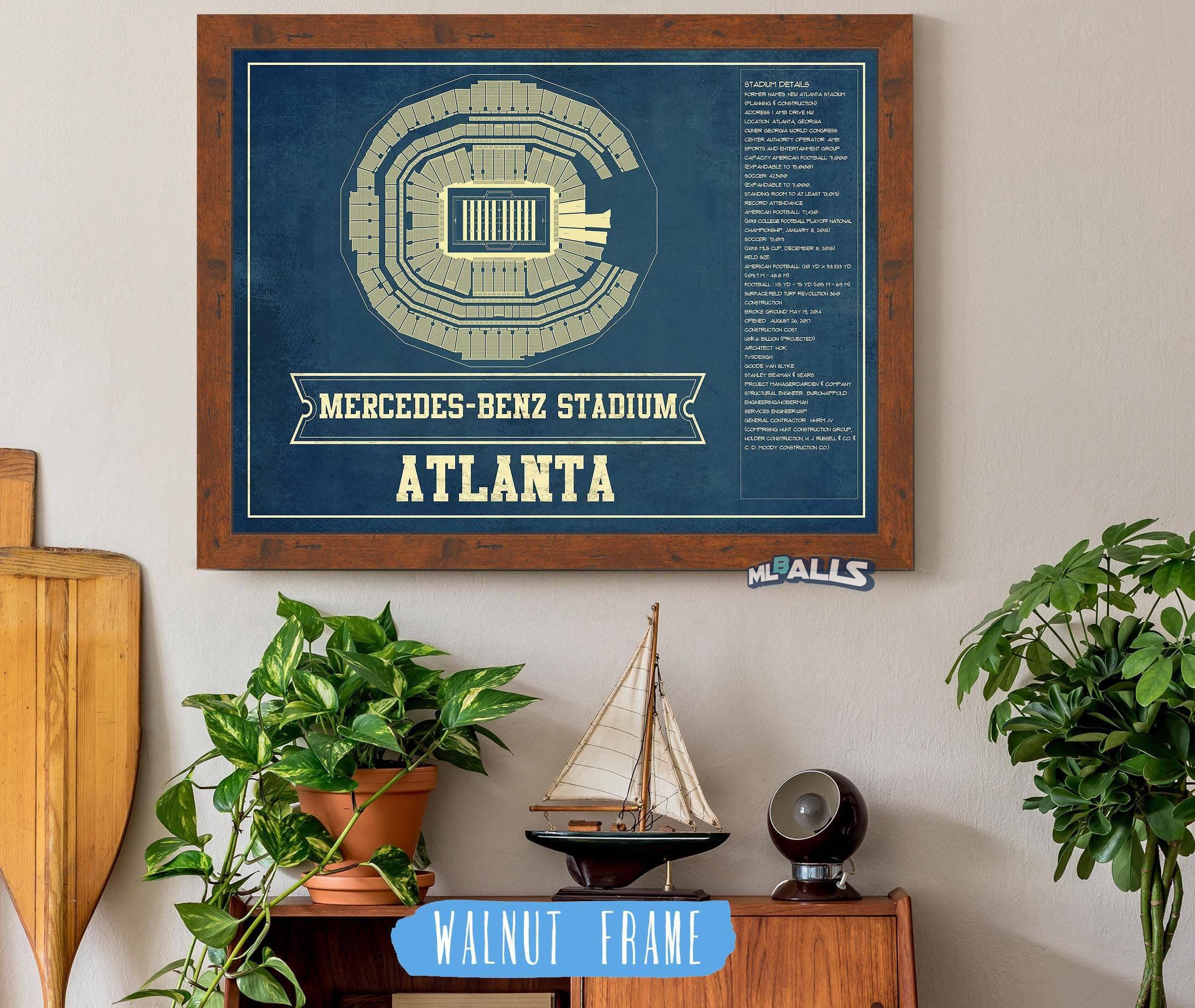 Mercedes-Benz Stadium - Vintage Football Print