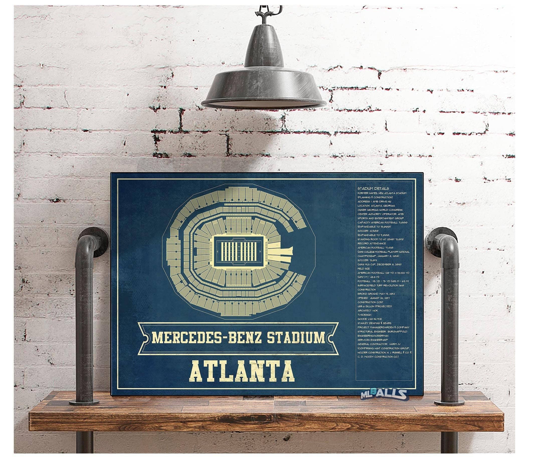 Mercedes-Benz Stadium - Vintage Football Print