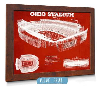 Ohio Stadium Vintage Stadium Blueprint Art Print