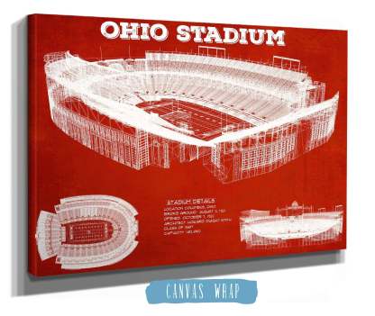 Ohio Stadium Vintage Stadium Blueprint Art Print