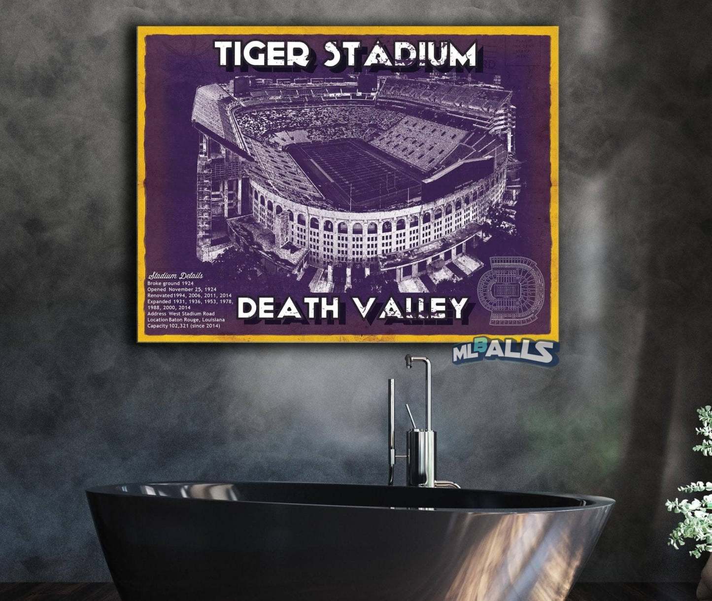 Tiger Stadium Art-Blueprint Art Print