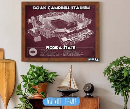 Doak Campbell Stadium Vintage FSU College Football Art Print