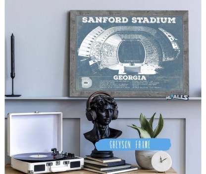 Sanford Stadium Vintage Football Blueprint Art Print