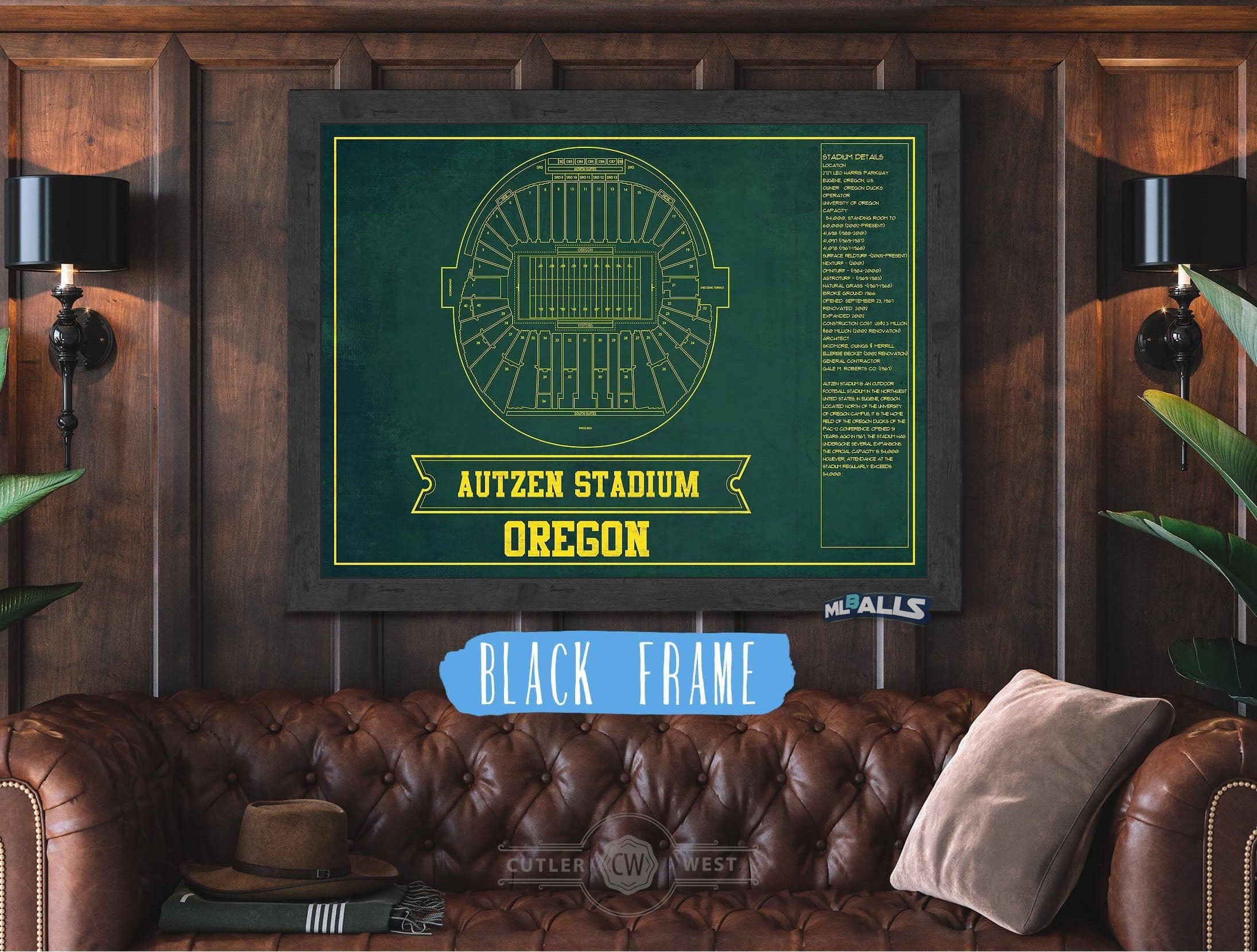 Autzen Stadium-Football Fan Print