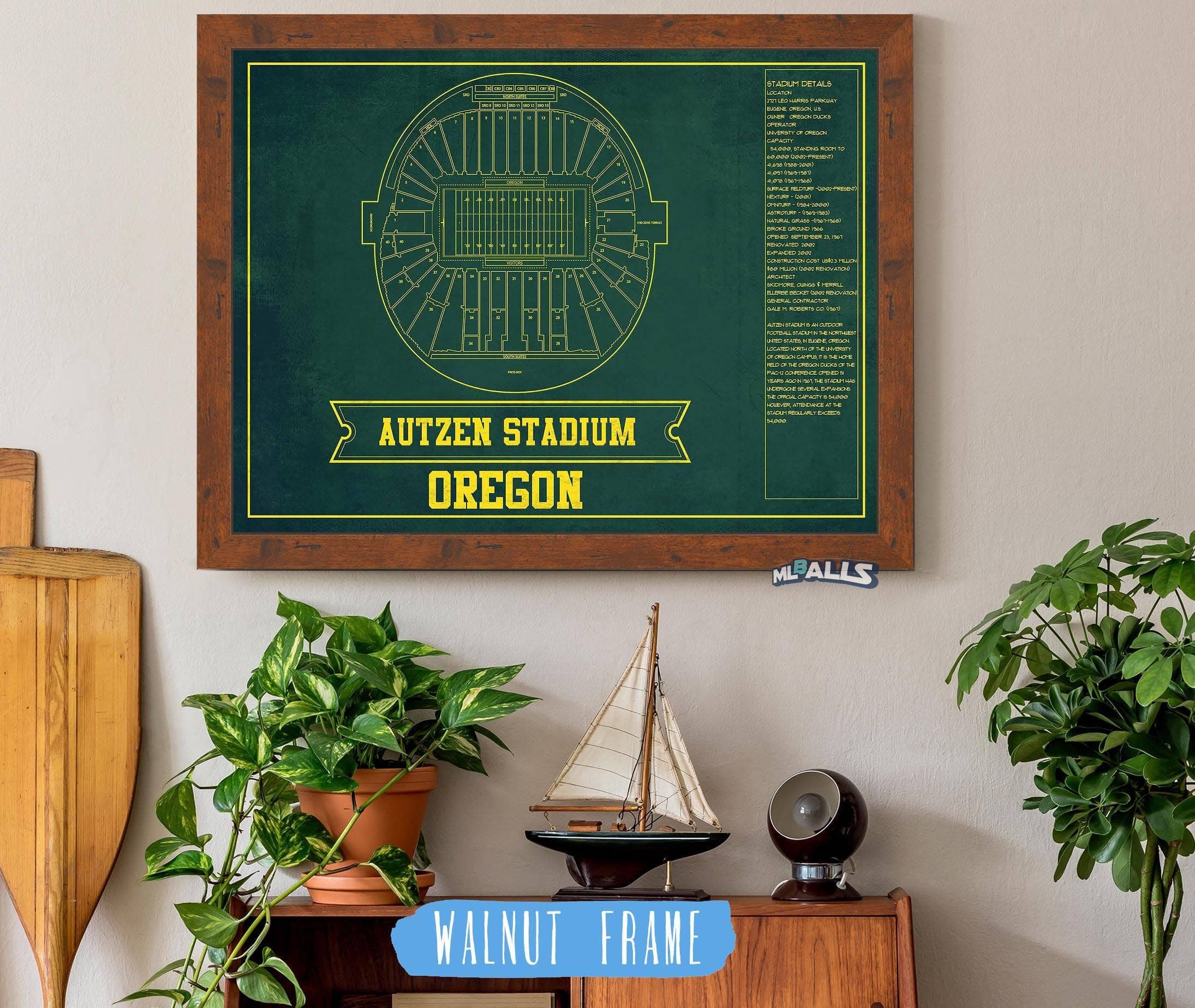 Autzen Stadium-Football Fan Print