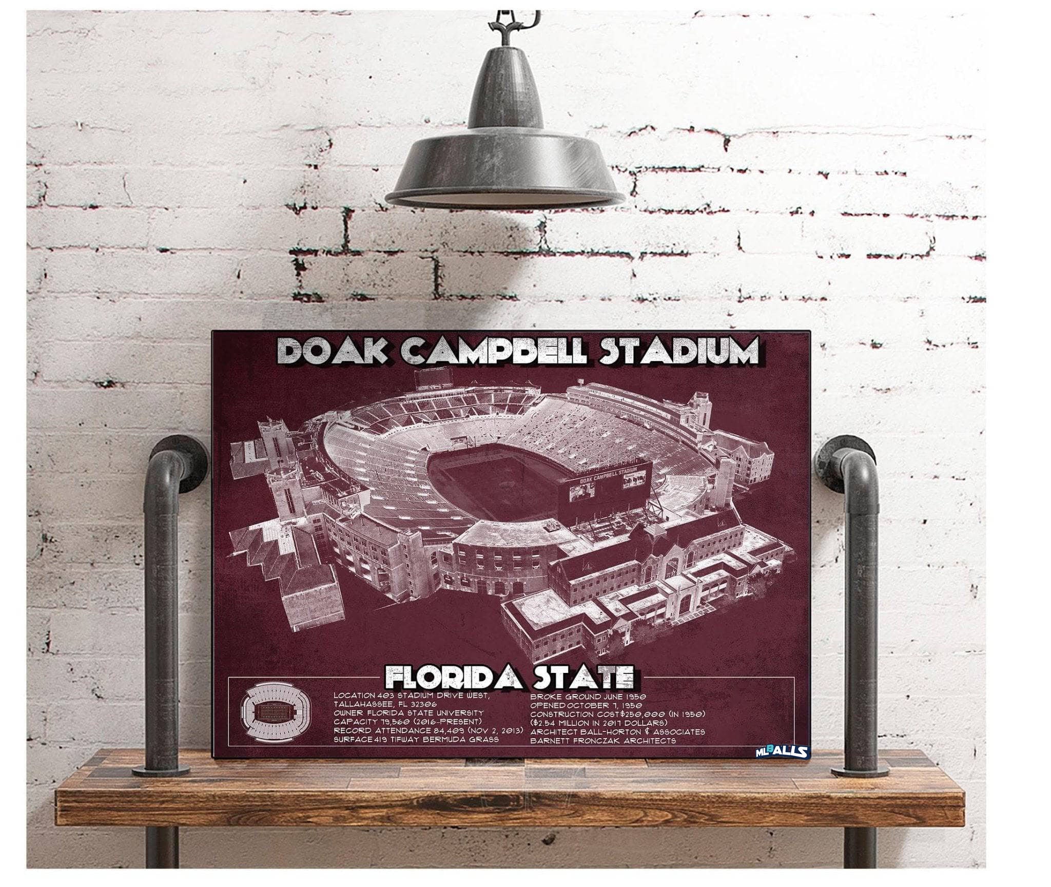 Doak Campbell Stadium Vintage FSU College Football Art Print