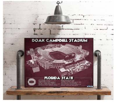 Doak Campbell Stadium Vintage FSU College Football Art Print