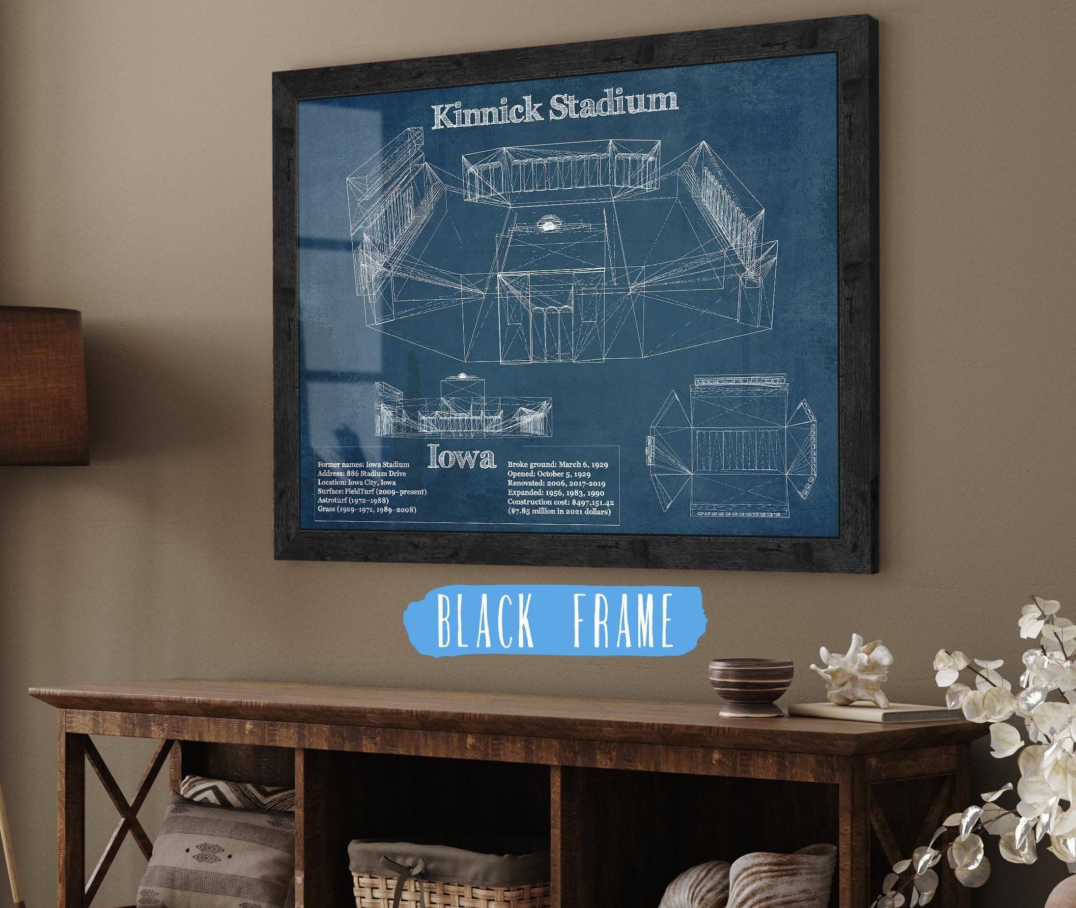 Kinnick Stadium Blueprint Art Print