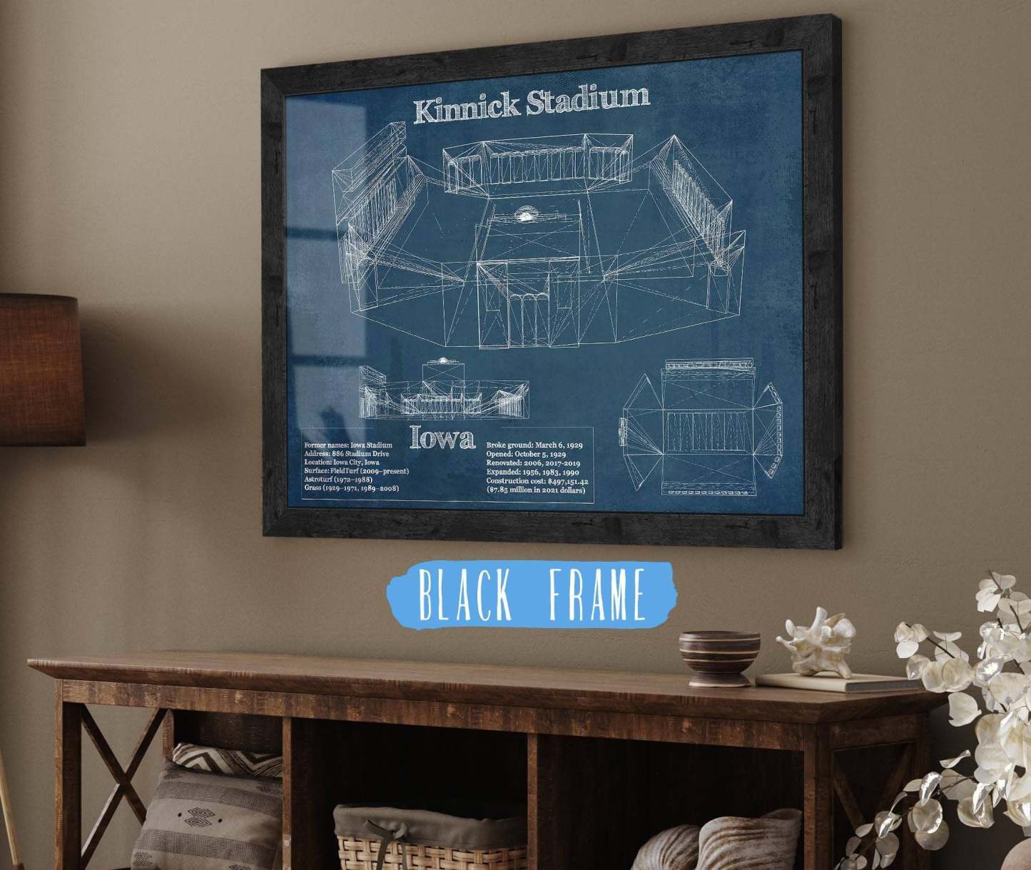 Kinnick Stadium Blueprint Art Print