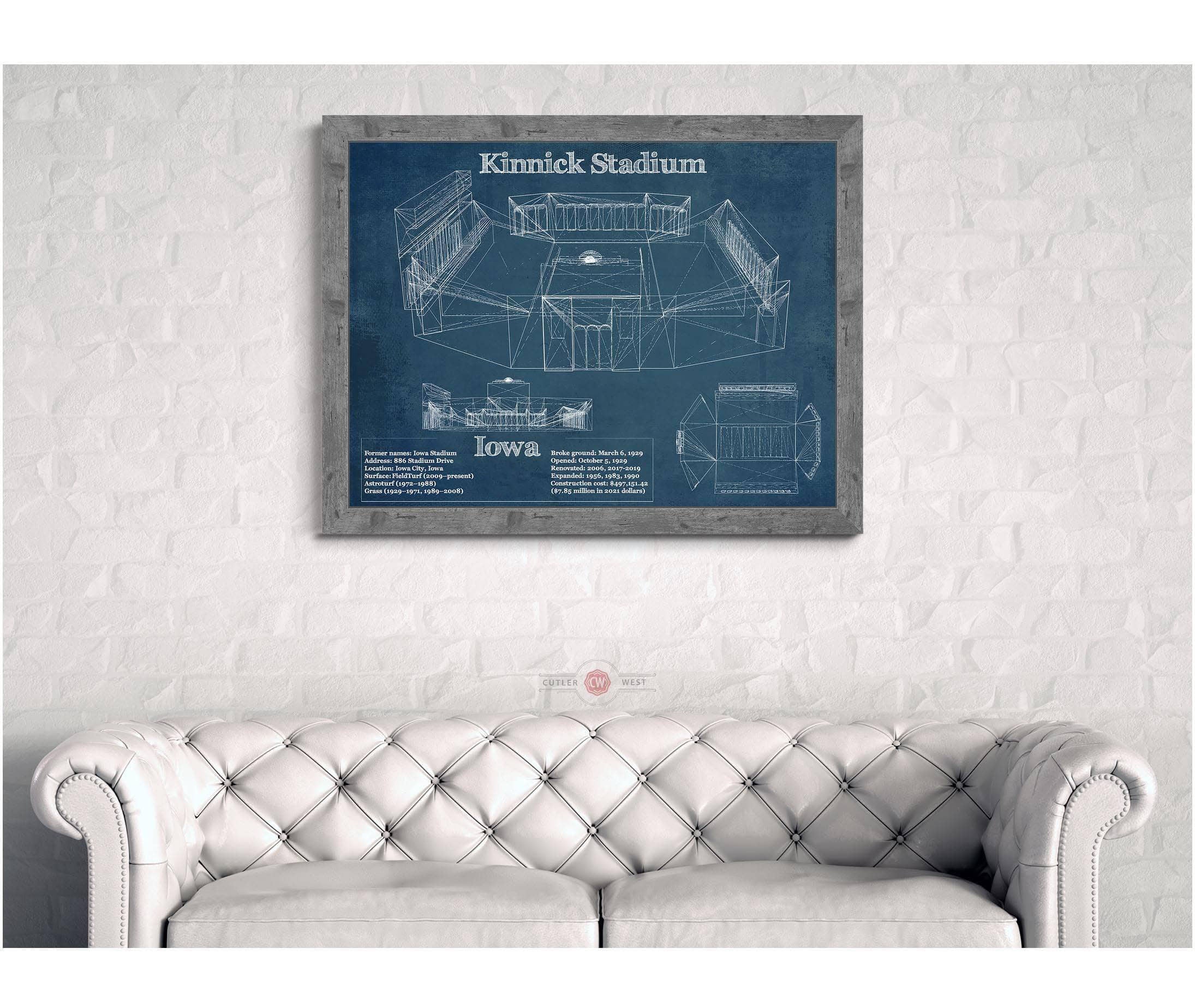 Kinnick Stadium Blueprint Art Print