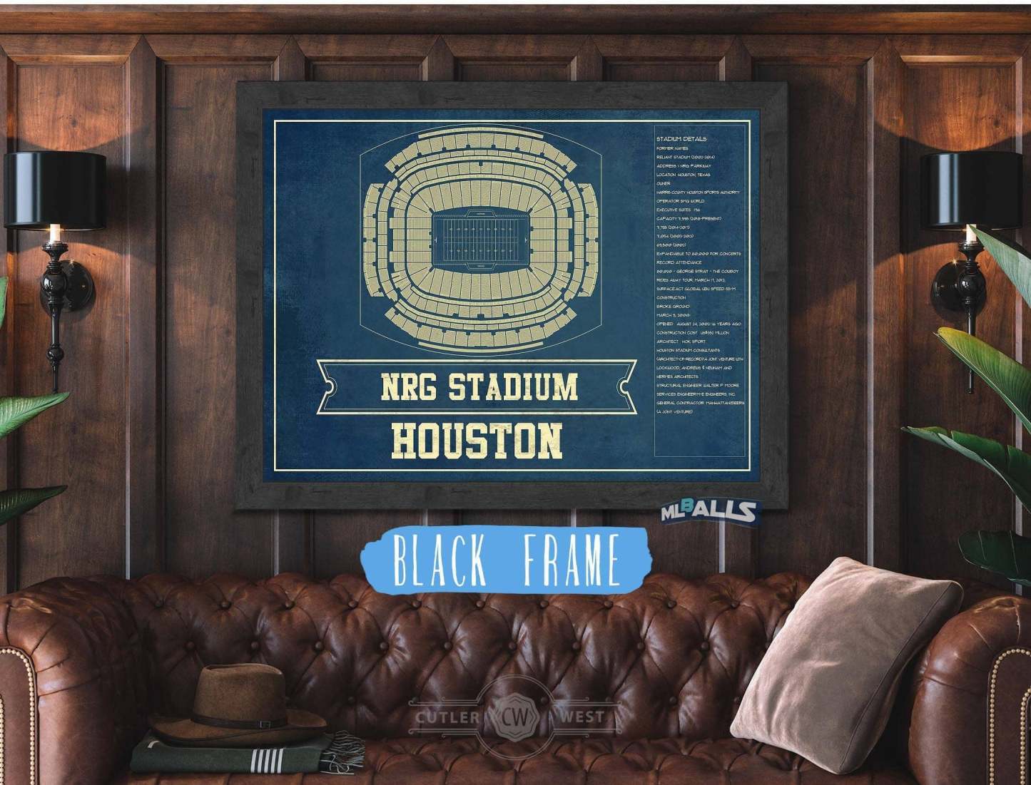 NRG Stadium Seating Chart - Vintage Football Print