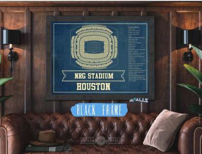 NRG Stadium Seating Chart - Vintage Football Print