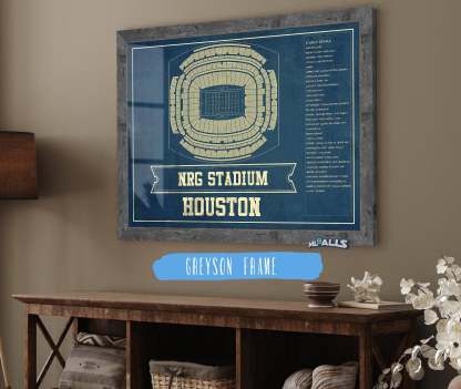 NRG Stadium Seating Chart - Vintage Football Print