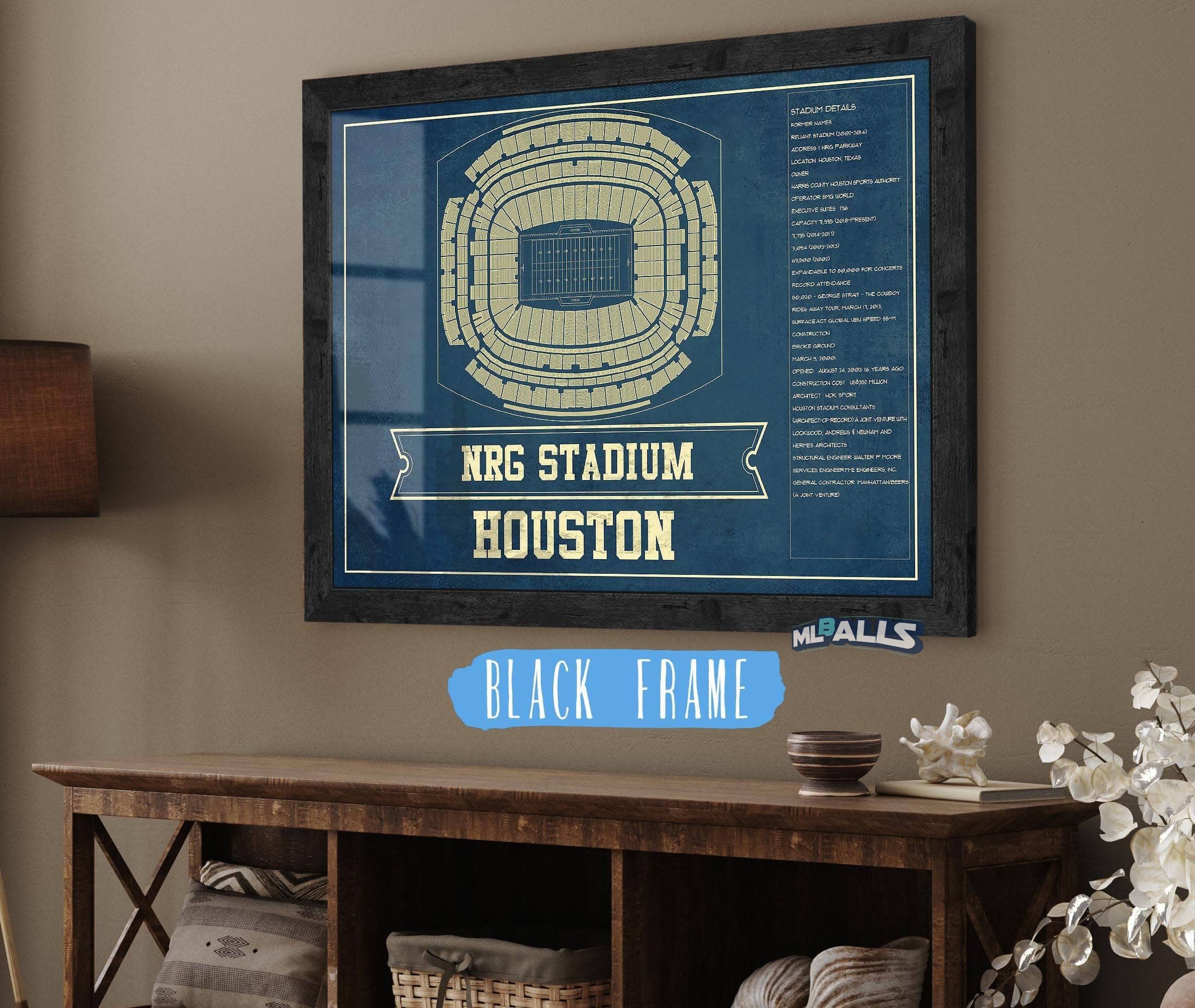 NRG Stadium Seating Chart - Vintage Football Print