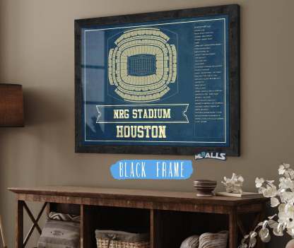 NRG Stadium Seating Chart - Vintage Football Print