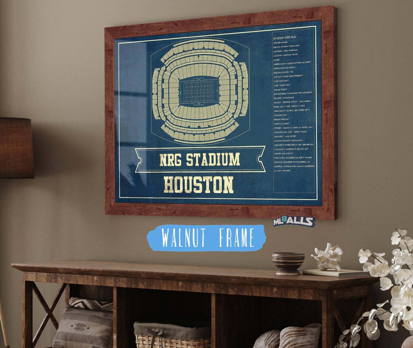 NRG Stadium Seating Chart - Vintage Football Print