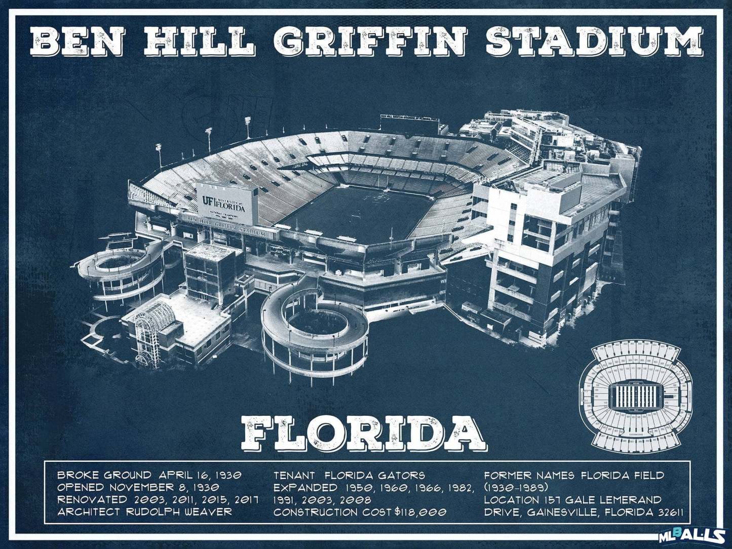 Ben Hill Griffin Stadium Art Print