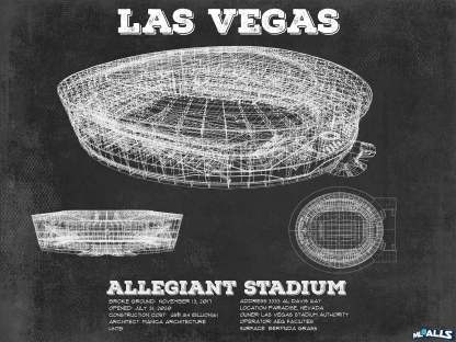 Allegiant Stadium Vintage Football Print