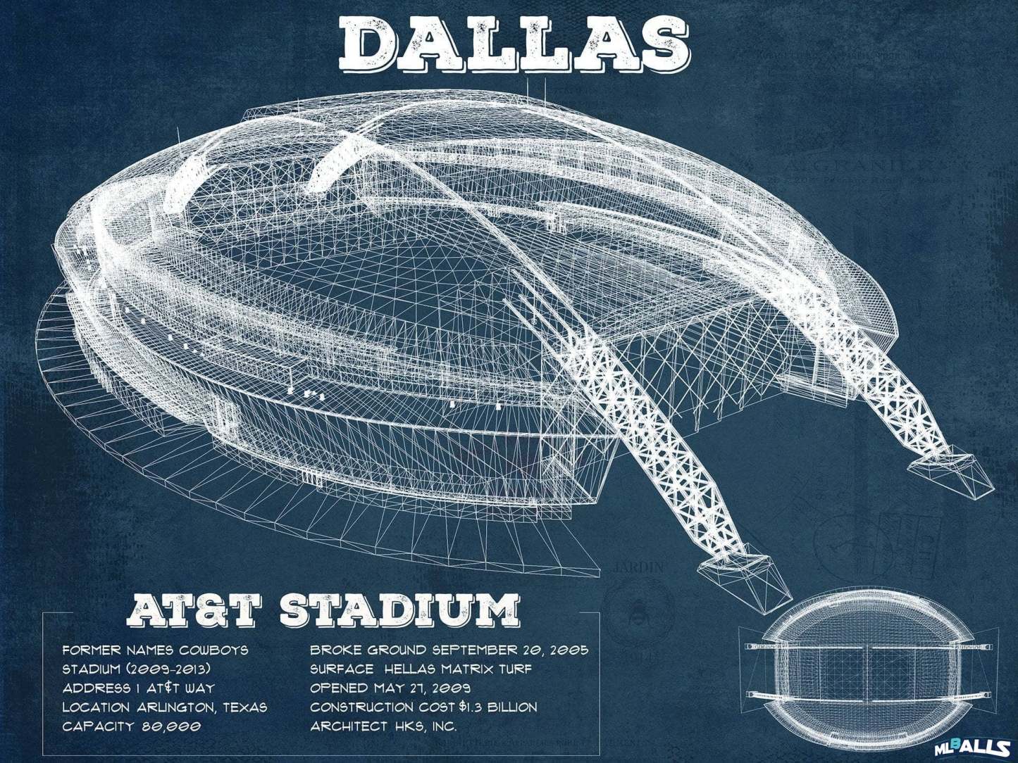 AT&T Stadium - Vintage Football Print