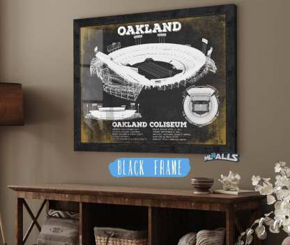 Oakland Coliseum NFL Vintage Football Print