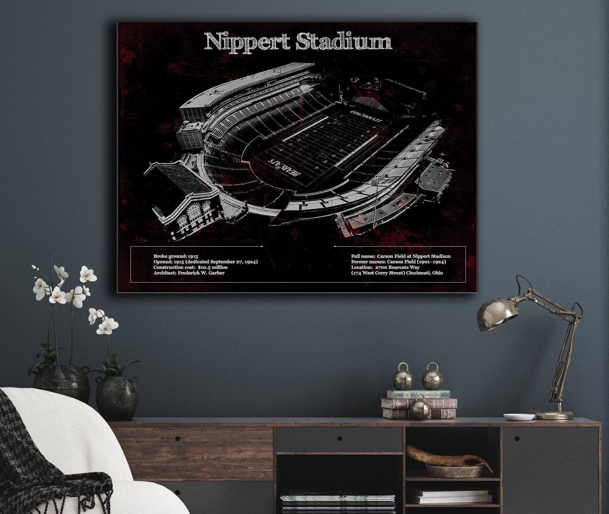 Vintage Nippert Stadium Team Color Art Print